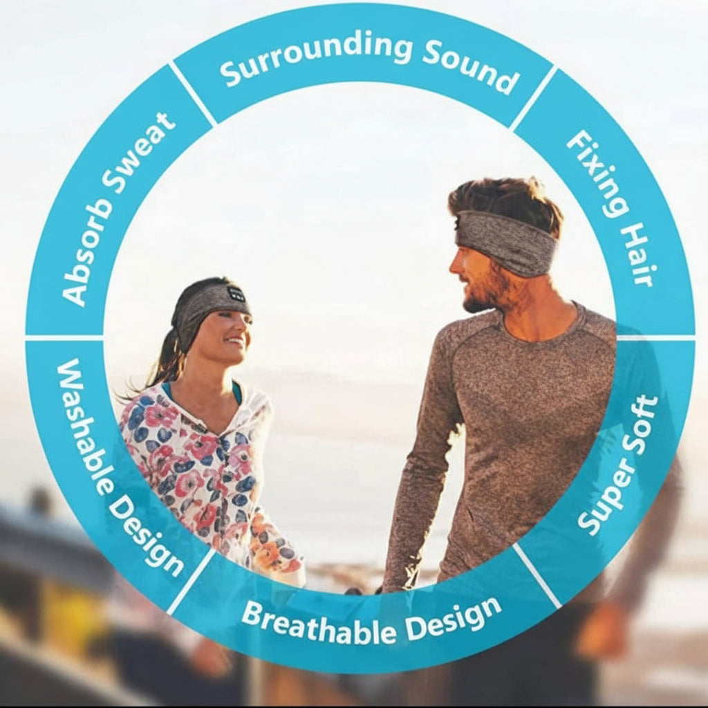 Bluetooth Wireless Headphones Sleep Eye Mask Headset Soft Elastic Comfortable Sports Headband Bluetooth Music Earphone